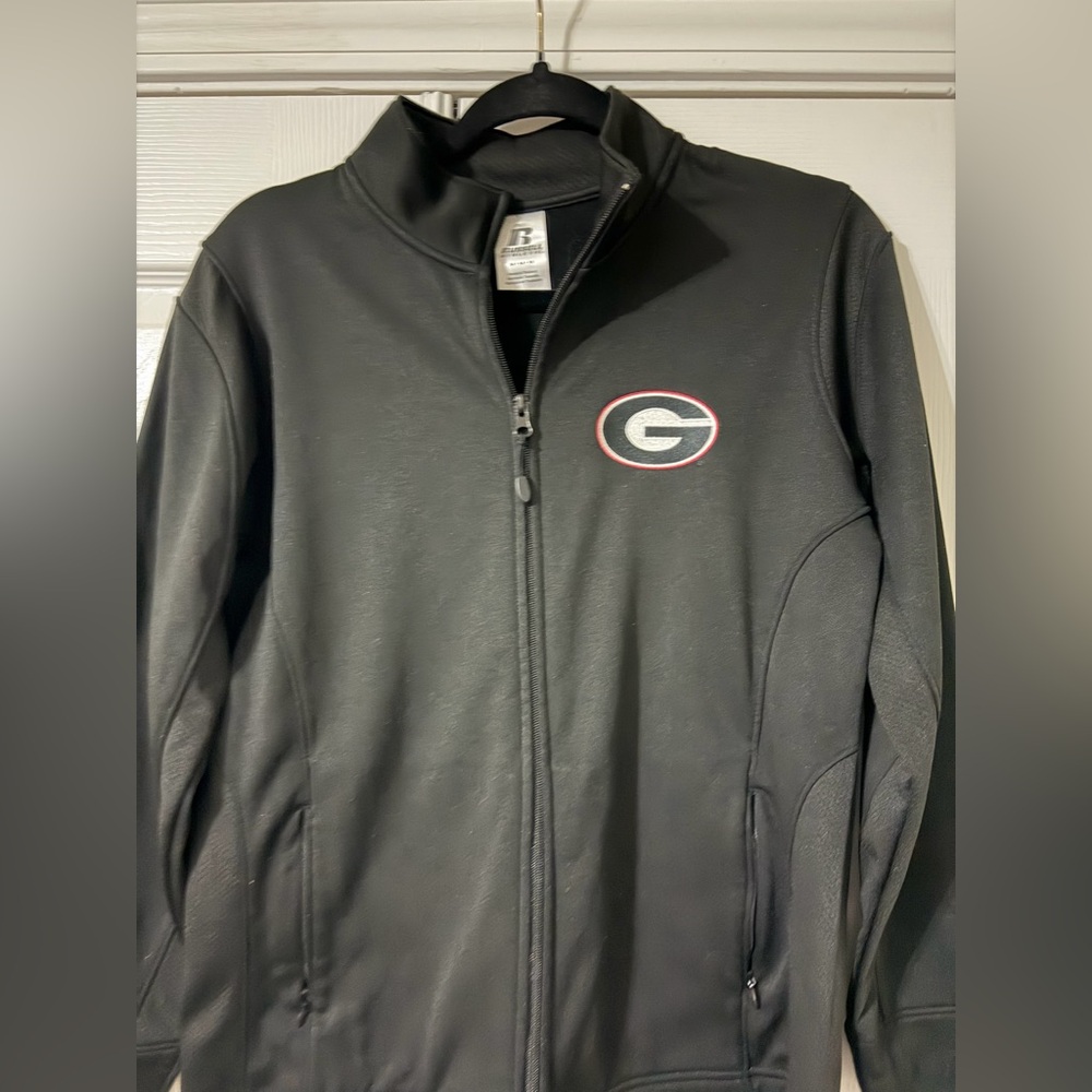 Women’s UGA Russell Athletic Black Zip Jacket size medium